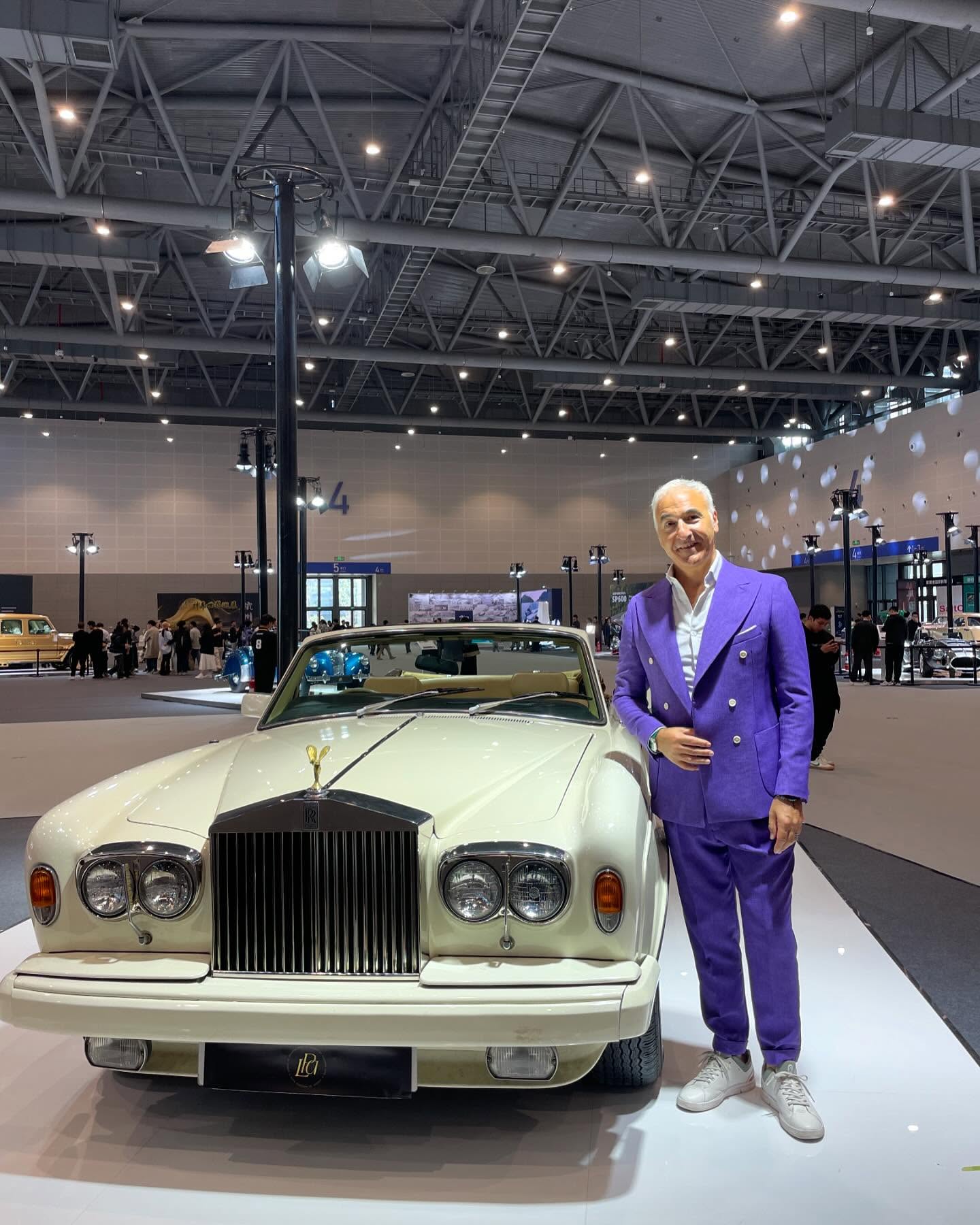 Simone Tesse with vintage Rolls-Royce